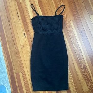 NWT Banana Republic cocktail dress with removable straps and feather detail.